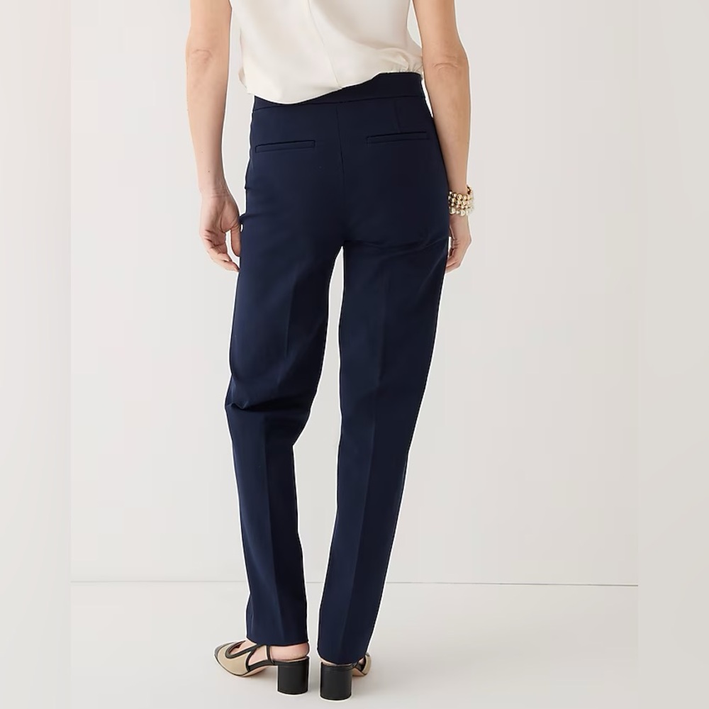 NWT J.CREW Kate Straight-Leg Navy Pant In Bi-Stretch Cotton Blend - Picture 2 of 7